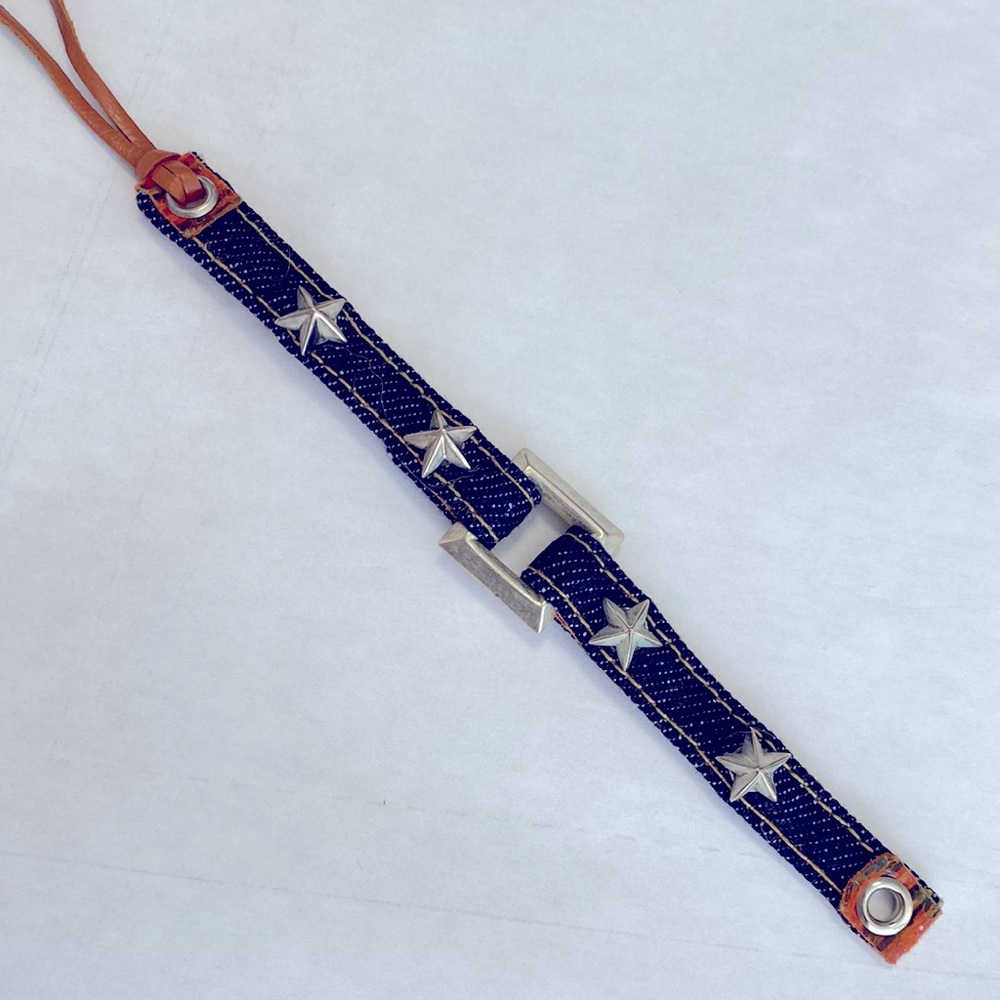denim/sterling silver bracelet